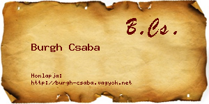 Burgh Csaba névjegykártya